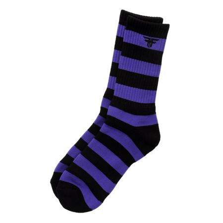 Fallen Striped Black & Purple Socks