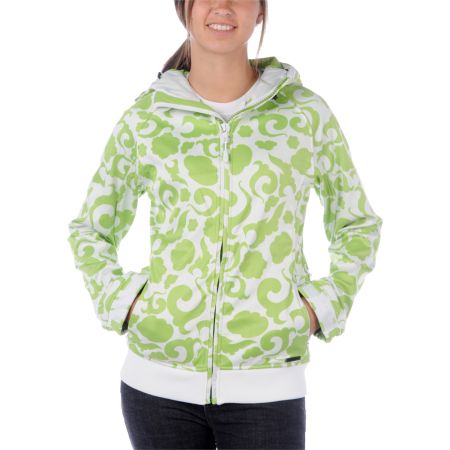 Aperture Girl Reese Green Floral Softshell Snowboard Jacket