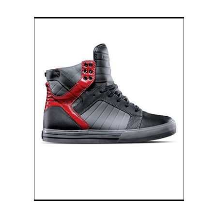 Supra Muska Skytop Tuf Black, Grey & Red Shoe