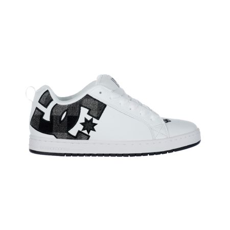 DC Shoes Court Graffik SE White & Black Plaid Shoe