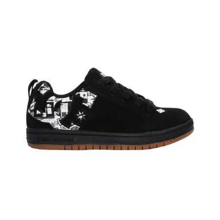 DC Shoes Boys Court Graffik Black & White Print Shoe