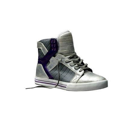 Supra Muska Skytop Grey, Purple & Silver Crackle Shoe