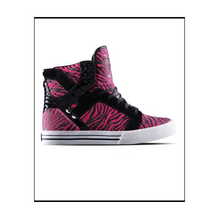Supra Muska Skytop Black & Magenta Zebra Shoe
