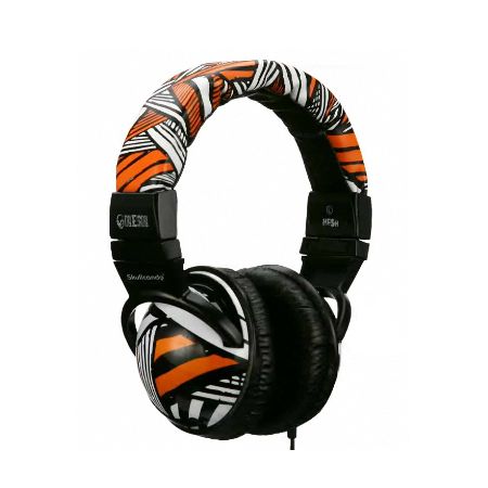 Skullcandy Hesh Orange Stripe Headphones