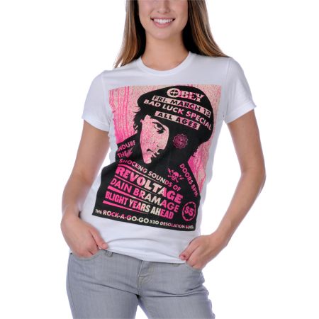 Obey Bad Luck Special White Tee Shirt