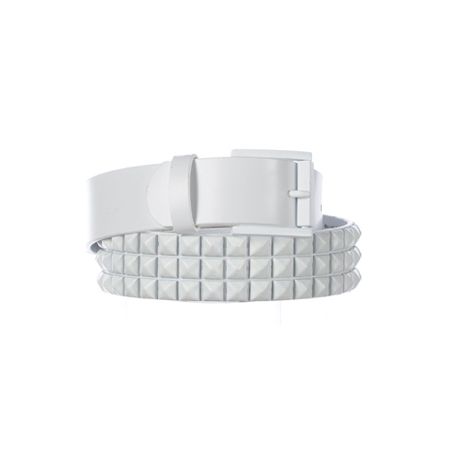Empyre Main 3 Row White Pyramid Studded Belt