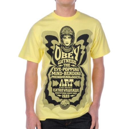 Obey Mind Bender Yellow Tee Shirt
