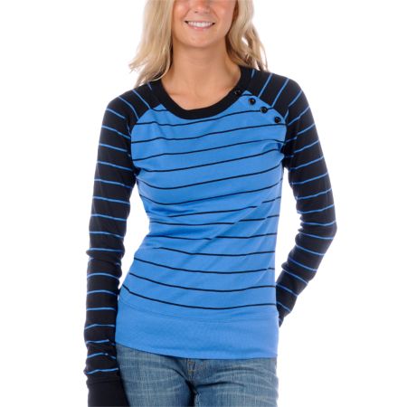 Empyre Girl Scandal Stripe Black & Blue Long Sleeve