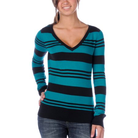 Empyre Girl Gossip Stripe V-Neck Sweater