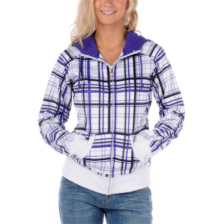 Empyre Girl Frequency Purple Plaid Tech Fleece