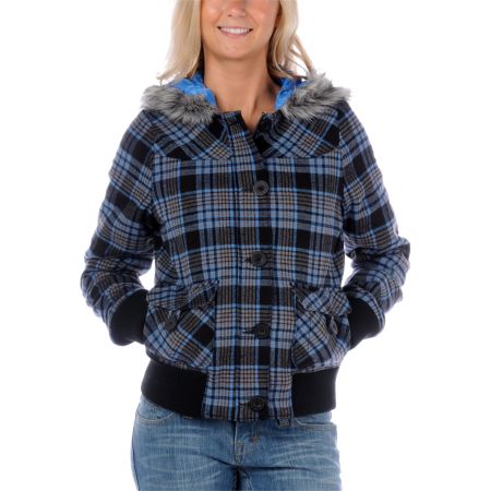 Empyre Girl Caption Plaid Jacket