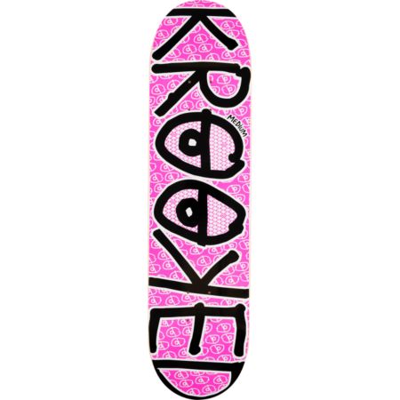 Krooked Brite Eyes Medium Pink 7.9" Skateboard Deck