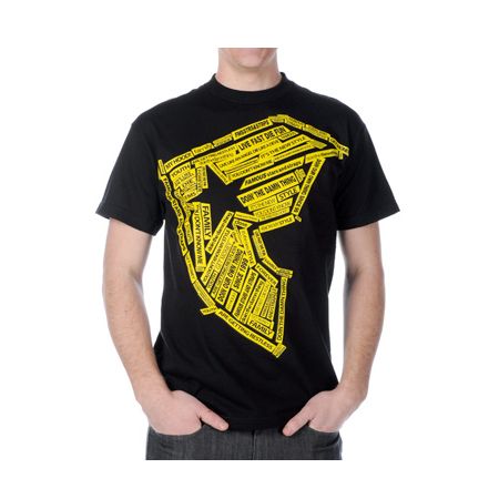 Famous Stars & Straps Taper Black & Yellow Tee Shirt