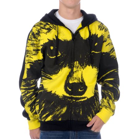 Neff Raccoon Black & Yellow Hoodie