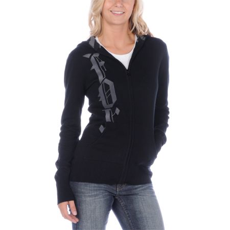 Fox Girls Slash Black Sweater