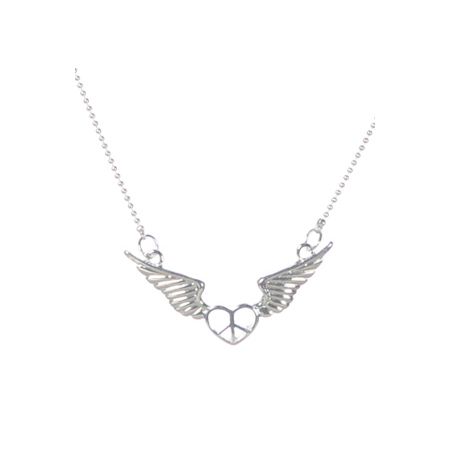 Barry-Owen Wings Heart Peace Necklace