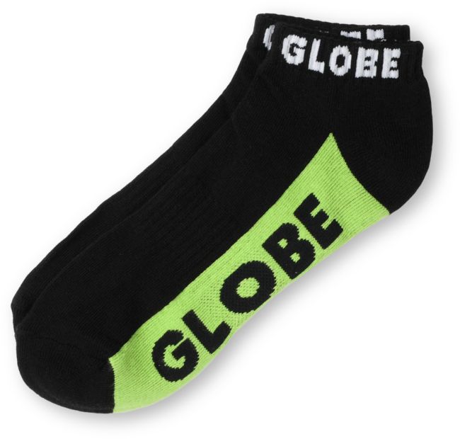 Globe No Show Black & Green Socks