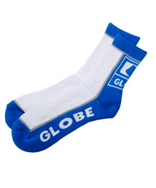 Globe Icon Blue & White Socks