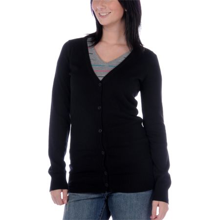 Empyre Girl Rewrite Solid Black Cardigan