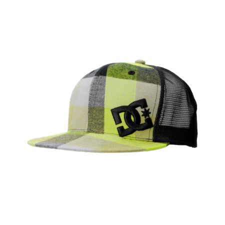 DC Shoes Lint Green & Black Flannel Trucker Hat