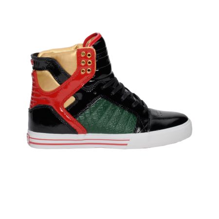 Supra Muska Skytop Green Croc, Red & Black Shoe