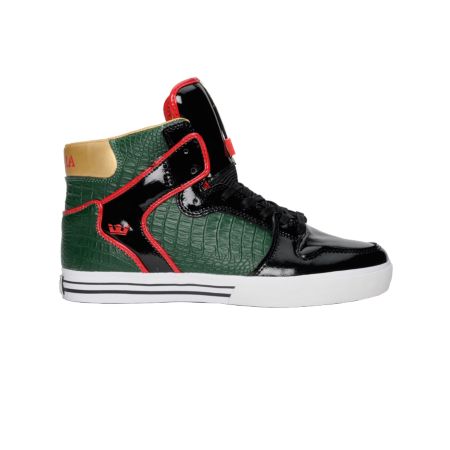 Supra Vaider Green, Black & Red Croc Shoe