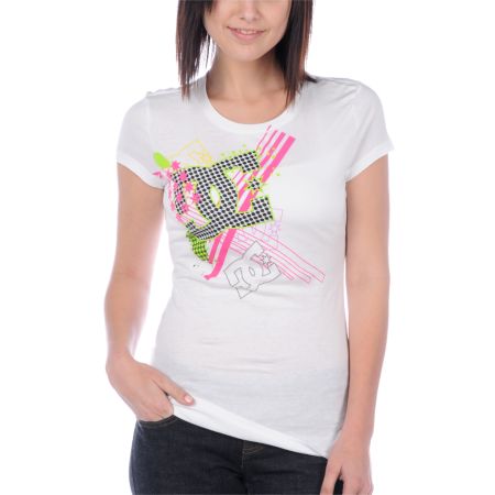 DC Girls Lora White Tee Shirt
