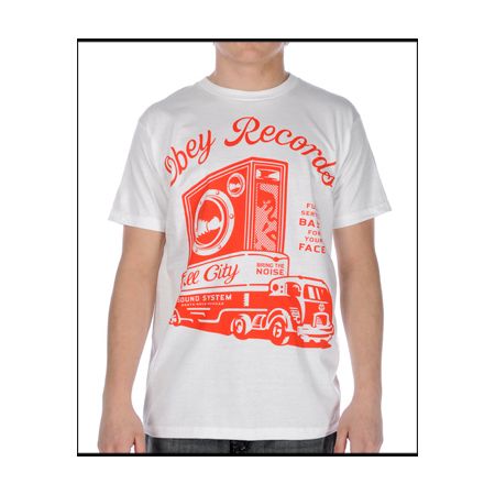 Obey Bass Truck White Tee Shirt
