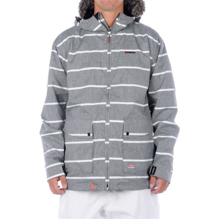 Four Square Alex Charcoal & White Stripe Snowboard Jacket