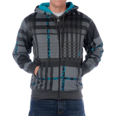 Volcom News Plaid Grey Tech Fleece