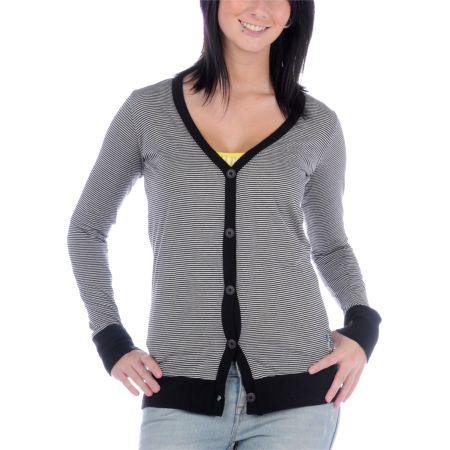 Element Girls Lucille Striped Black Cardigan