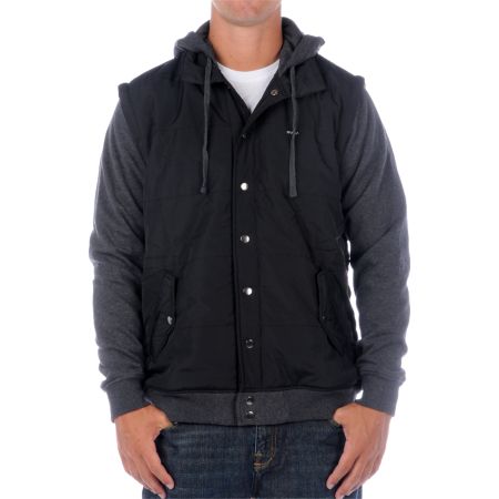 RVCA Puffer Black Vest Hoodie