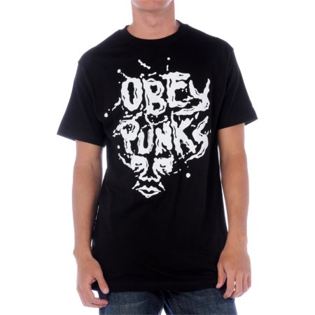 Obey Punks Black Tee Shirt