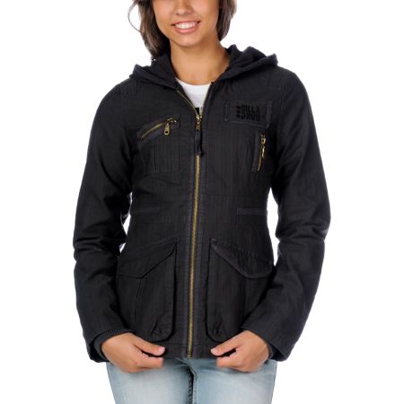 Billabong Girls Kimber Charcoal Twill Jacket