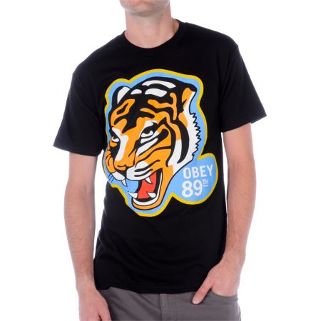 Obey 89th Division Black Tee Shirt