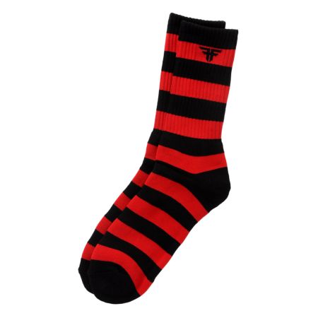 Fallen Striped Black & Red Socks