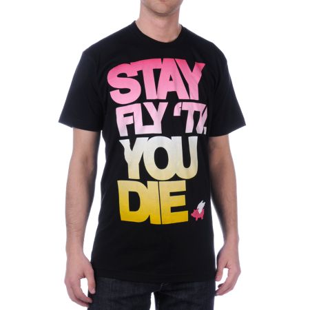 Glamour Kills Try To Stay Fly Black Tee Shirt