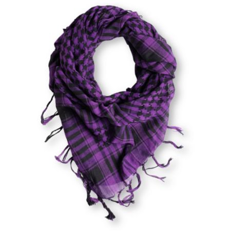 Fringe Check Black & Purple Square Scarf