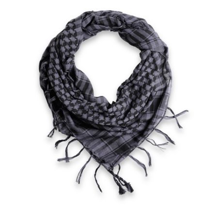 Fringe Check Black & Grey Square Scarf