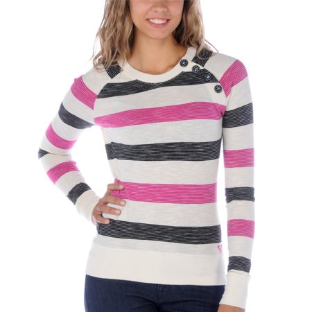Roxy Magdelena Pink Stripe Top