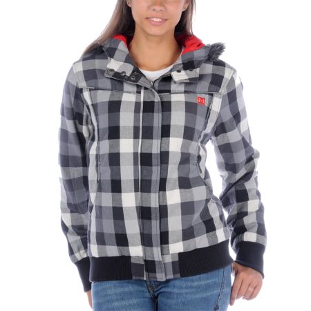 DC Girls Fransy Plaid Bomber Jacket