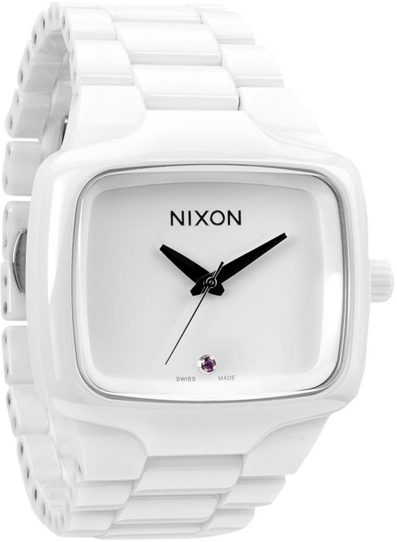 Nixon Ceramic Player White Analog Watch