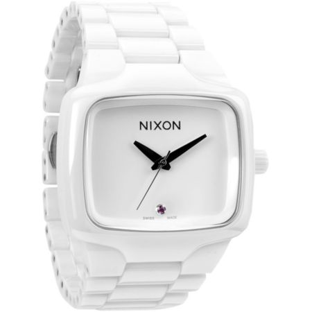 Nixon Ceramic Player White Analog Watch
