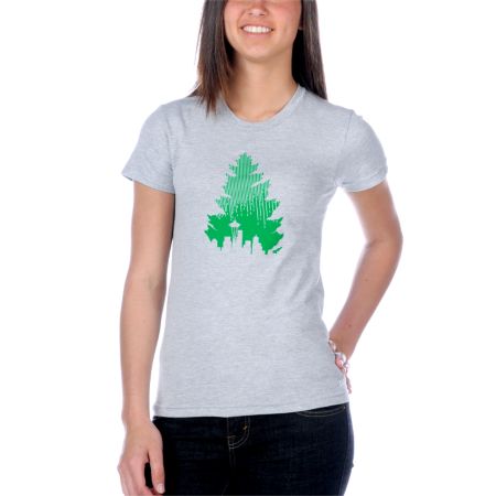 Casual Industrees Tree Rain Grey Tee Shirt