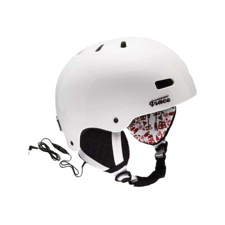 RED Trace Audio White Helmet