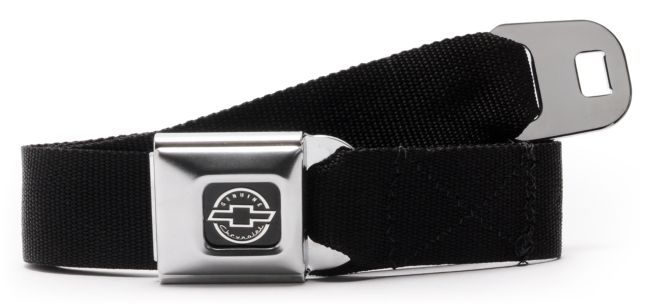 Buckle Down Chevy Black Seatbelt Belt