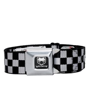 Buckle Down Viper Black & White Check Seatbelt Belt
