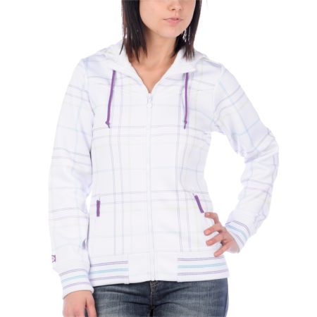 Aperture Girl Hitch White Plaid Tech Fleece