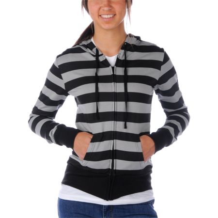 American Dream Stripe Charcoal & Black Hoodie