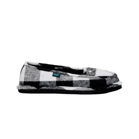 DVS Girls Francisco Black & White Plaid Slipper